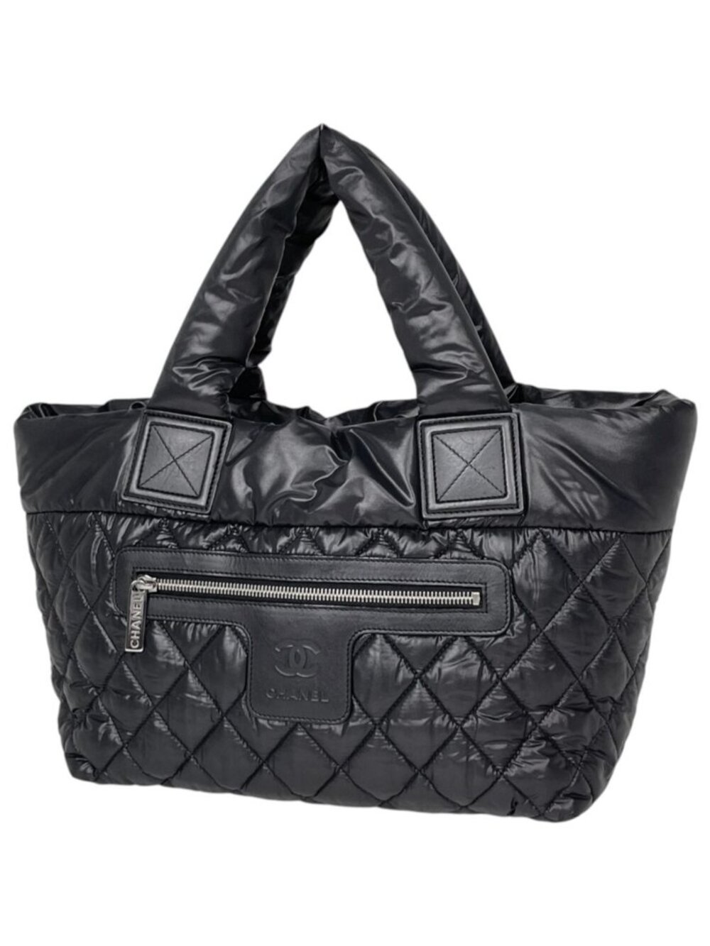 Chanel Tote Coco Cocoon Small CC Logo Nylon Black